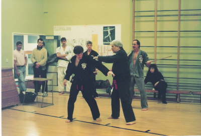 Master Parker Demonstrating Stick Fight Technique.